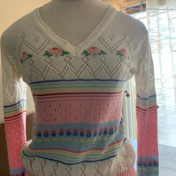 Vintage knit pastel sweater - Picture 3 of 4